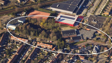 Luchtfoto van de locatie omgeving Oude Brandenburgerweg 67 in Bilthoven.Bilthoven